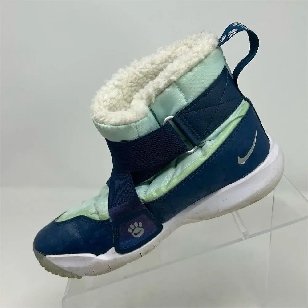 Nike Youth Flex Advance SE PS Winter Snow Boots Blue Pawprints Size 2Y
